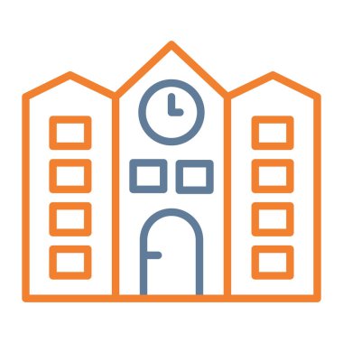 Bina. Web simgesi basit illüstrasyon