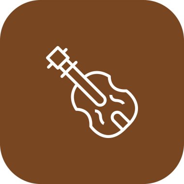 Keman eşliğinde izole edilmiş bir sanat ukulele simgesi çizimi