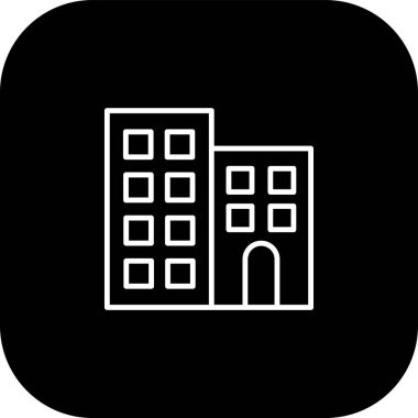 soyut arkaplan grubunda bina simgesi izole edildi