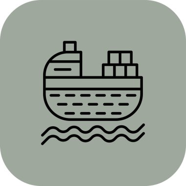 gemi vektör çizgisi simgesi