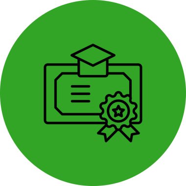 Sertifika. Web simgesi basit illüstrasyon