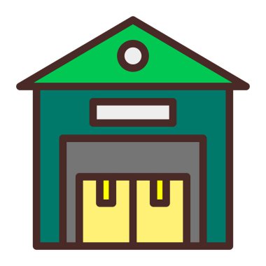 Bina. Web simgesi basit illüstrasyon