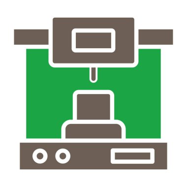 Yazıcı simgesi simgesi. biçim düz sembol, gri arkaplan, yuvarlak açılar, beyaz arkaplan