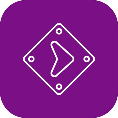 Bir ok ile uzun gölge kare simgesi çizimi