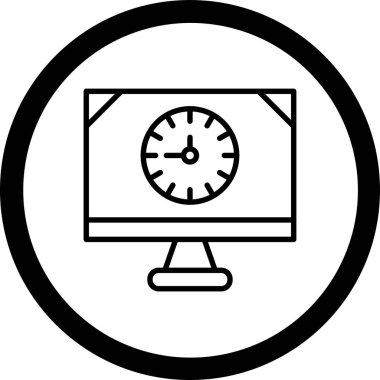 Saat simgesi, vektör illüstrasyonu