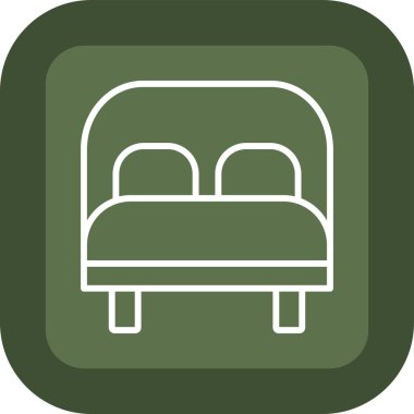 yatağın düz vektör simgesi