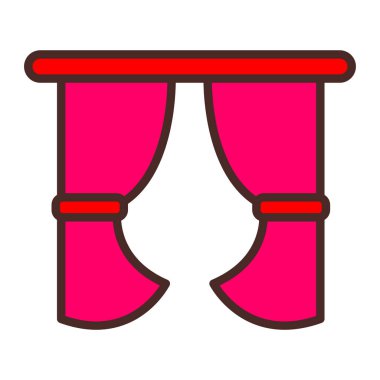 Perdeler. Web simgesi basit illüstrasyon