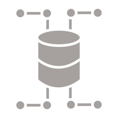 veri veritabanı sunucu simgesi doldurulmuş dış hat biçimi
