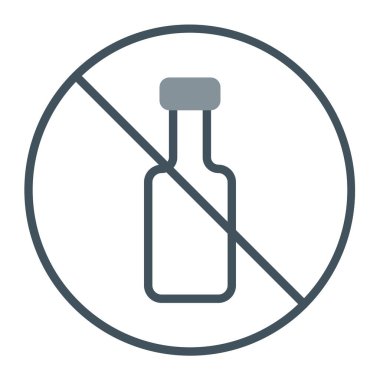 vektör alkol ve yasak işaret simgesi