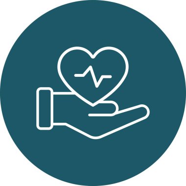 el simgesi olan kalp, vektör illüstrasyonu