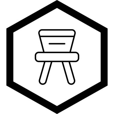 Sandalye Simgesi, vektör illüstrasyonu