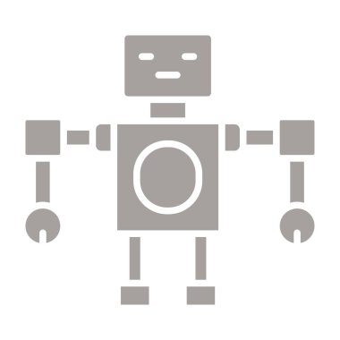 robot vektör ince çizgi simgesi