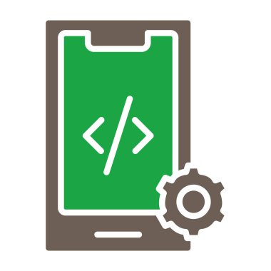 mobil kodlama simgesi vektör çizimi