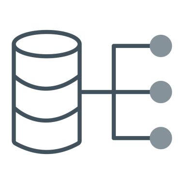 veritabanı düz vektör simgesi