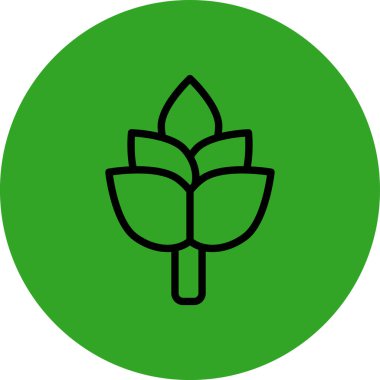 Yaprak. Web simgesi basit illüstrasyon