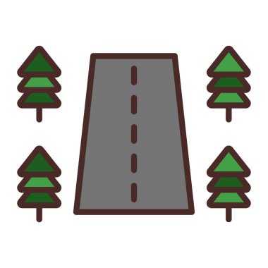 Yol simgesi. Web için ağaç vektör simgelerinin basit çizimi