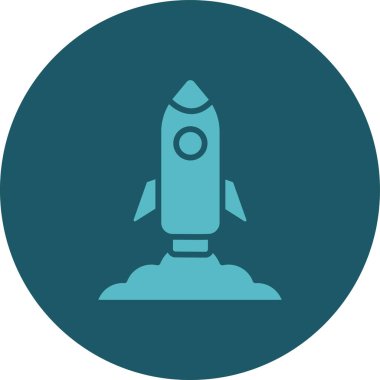 Roket. Web simgesi basit illüstrasyon