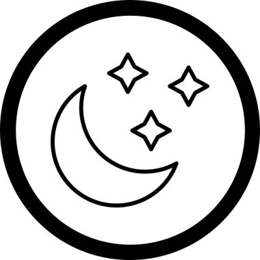 Ay ikonu vektör illüstrasyonu