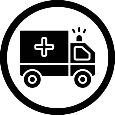 ambulans simgesi vektör illüstrasyonu