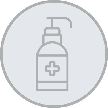 Sağlık çantalı bir şişe ve sabunun vektör simgesi