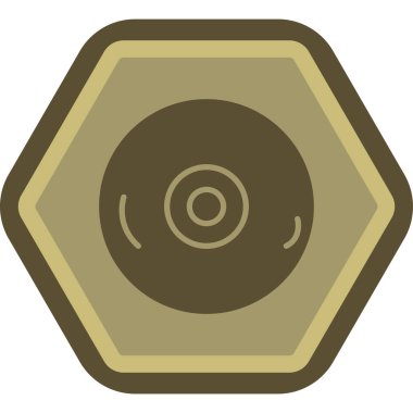 Çember işareti olan altın bir madeni para çizimi