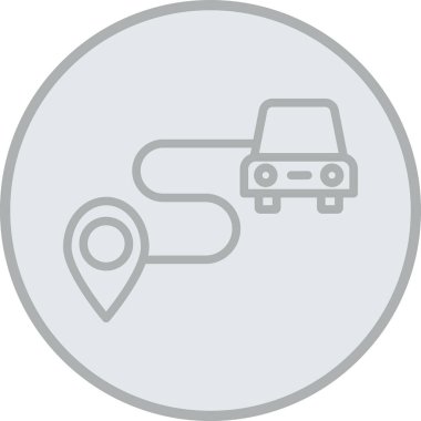 otomobil haritası imleç simgesi ana hat biçiminde