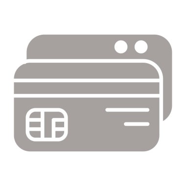 Kredi kartı simgesi, bankacılık ve kredi, cüzdan imzası vektörü, grafikler, beyaz arka planda sağlam bir desen, 10 PS.