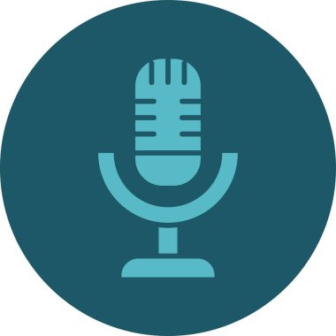 Mikrofon. Web simgesi basit illüstrasyon