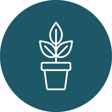 bitki saksısı simgesi, vektör illüstrasyonu