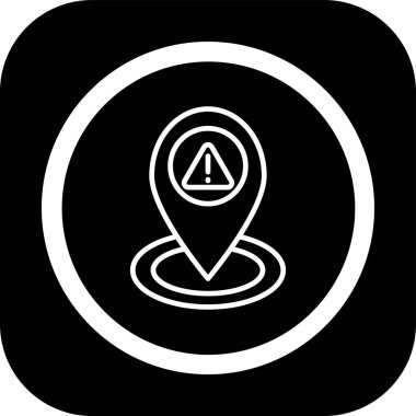 Siyah arkaplanda harita konumu simgesi. vektör illüstrasyonu