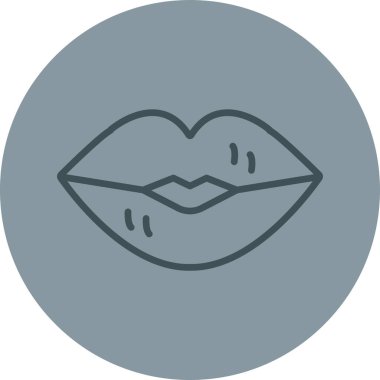 güzel dudak vektör çizgisi simgesi