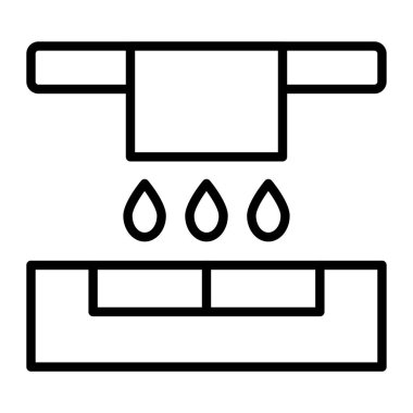 Klima ikonu ana hatları vektörü. Hava sistemi. Koşullandırma sistemi
