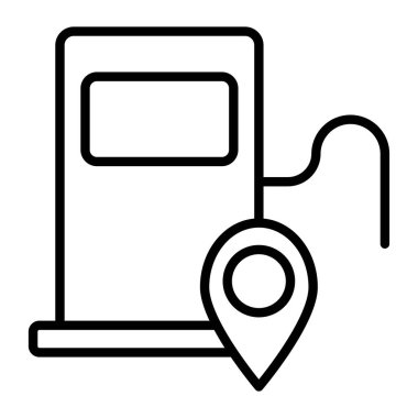 Yakıt istasyonu simgesi. Beyaz arkaplanda izole edilmiş web tasarımı için ana yakıt istasyonu vektör simgesi