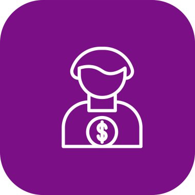 Dolar. Web simgesi vektör illüstrasyonu