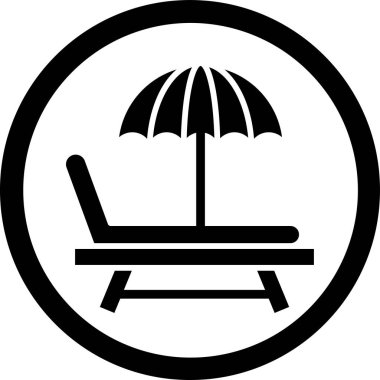 plaj sandalyesi ikon vektör illüstrasyonu