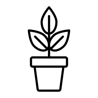 bitki saksısı ikonu vektör çizimi çizimi