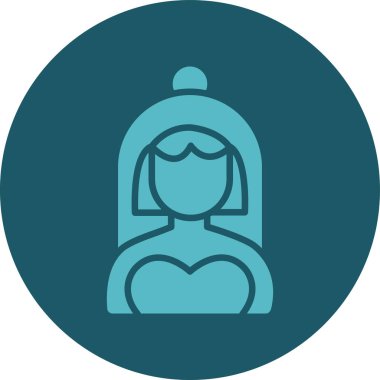 kız ikon vektör illüstrasyonu