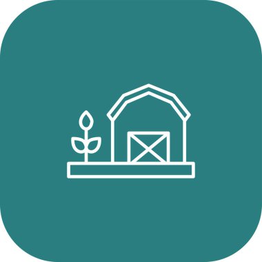 Çiftlik ikonunun vektör çizimi, güzel ve güzel Asyalı illüstrasyonu