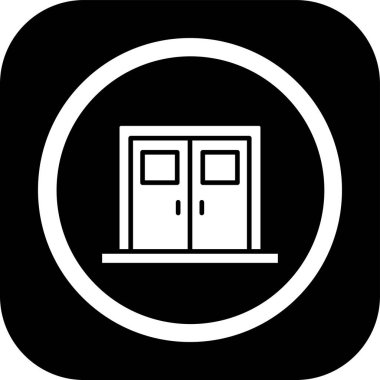 Kapı web simgesi, vektör çizim