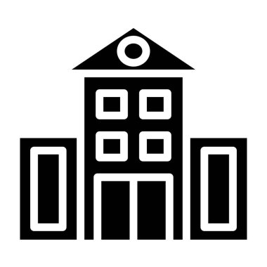 Üniversite binası ikon vektör illüstrasyonu