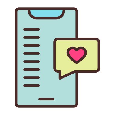 kalp mesajı vektör simgesi