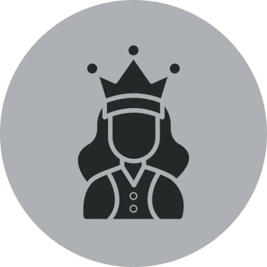 Şeffaf bir arkaplanda kraliçe vektör çizimi. Birinci kalite semboller. Konsept ve grafik tasarımı için simgeler.