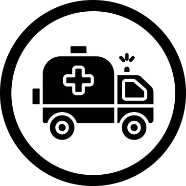 ambulans simgesi, vektör illüstrasyonu