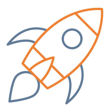 Roket. Web simgesi basit illüstrasyon