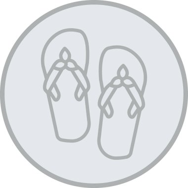 parmak arası terlikler ince çizgi vektör simgesi