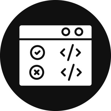 Kodlama. Web simgesi basit illüstrasyon