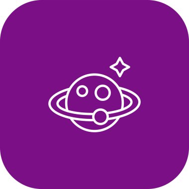 Beyaz arka planda izole edilmiş çizgi gezegen Dünya ikonu. vektör illüstrasyonu