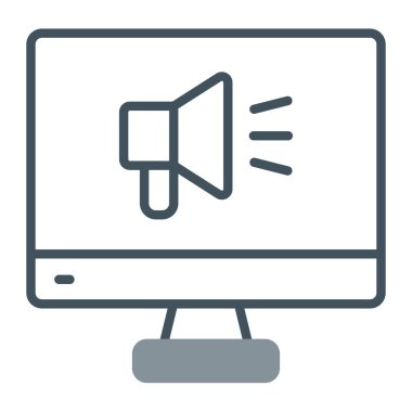 monitör simgesi, modern tasarım illüstrasyonu.