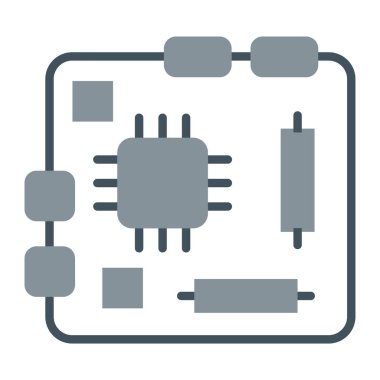 mikroçip simgesi. düz dizayn