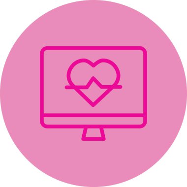 Kalp. Web simgesi basit illüstrasyon